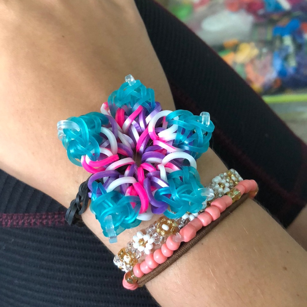Bracelet with hibiscus flower